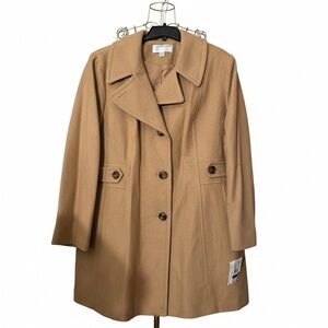 Anne Klein Tan Trench Coat 36” 2 Outside Pockets
